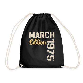 Mars 1975 Cadeau Anniversaire Mars 1975 - Sac de sport léger - noir - Devant