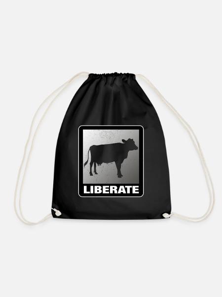 Liberate Vegan Animal Liberation Kuh - Turnbeutel - Schwarz