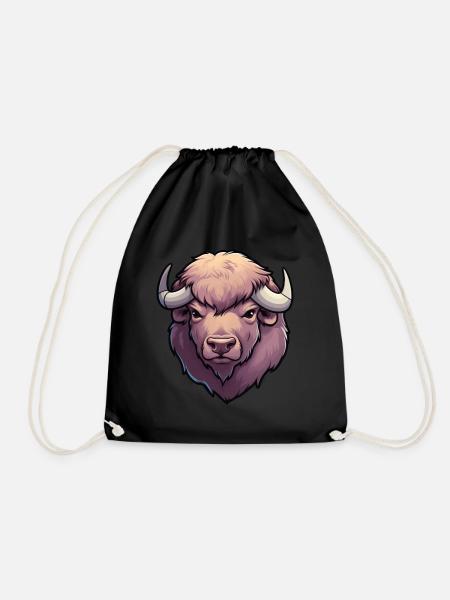 Bison Büffel - Turnbeutel - Schwarz