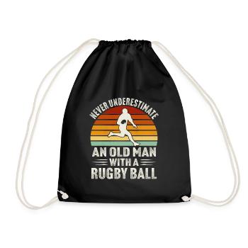 Never underestimate an old man with a rugby ball - Sac de sport léger - noir - Devant
