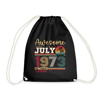 Awesome since Juli 1973 49. Geburtstag Herren Fun - Turnbeutel - Schwarz - Vorne