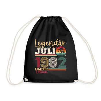 Legendär Juli 1982 40. Geburtstag Geschenk Herren - Turnbeutel - Schwarz - Vorne