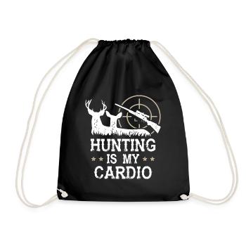 Hunting Is My Cardio - Drawstring Bag - black - Front