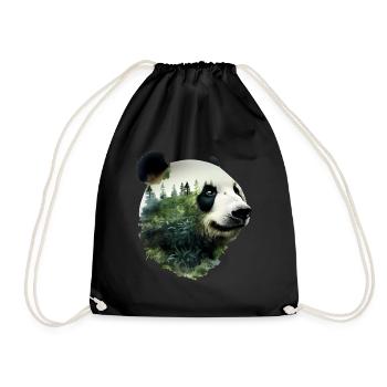 Panda - Turnbeutel - Schwarz - Vorne
