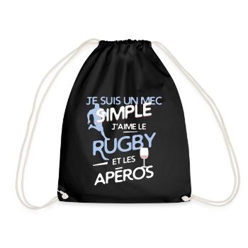 Rugby / Rugbyman - un mec simple - Sac de sport léger - noir - Devant