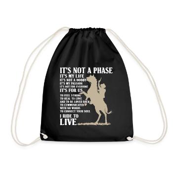 Horse Cowboy - Drawstring Bag - black - Front