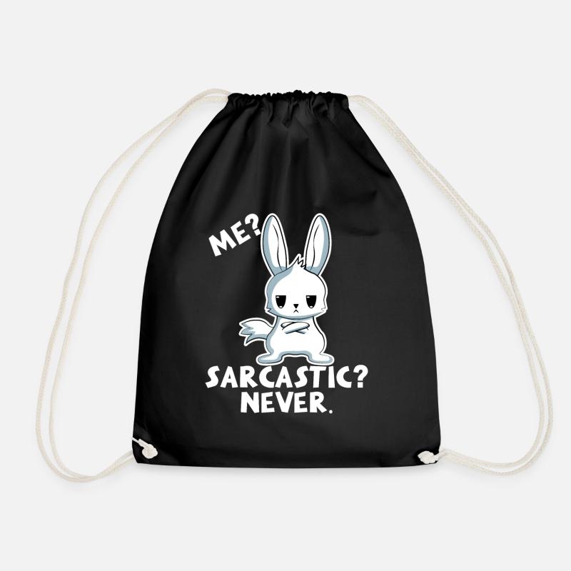 Ich sarkastisch? Niemals! Hase - Turnbeutel - Schwarz