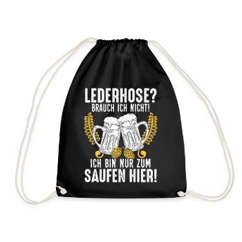 Leather pants? I'm just drinking here! - Wiesn - Drawstring Bag - black - Front