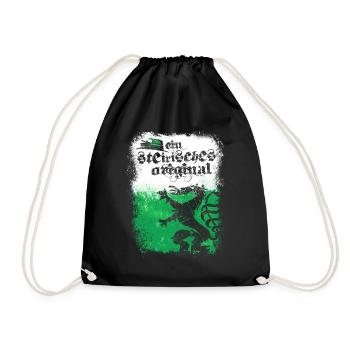 EIN STEIRISCHES ORIGINAL - STEIERMARK - GESCHENK - Turnbeutel - Schwarz - Vorne