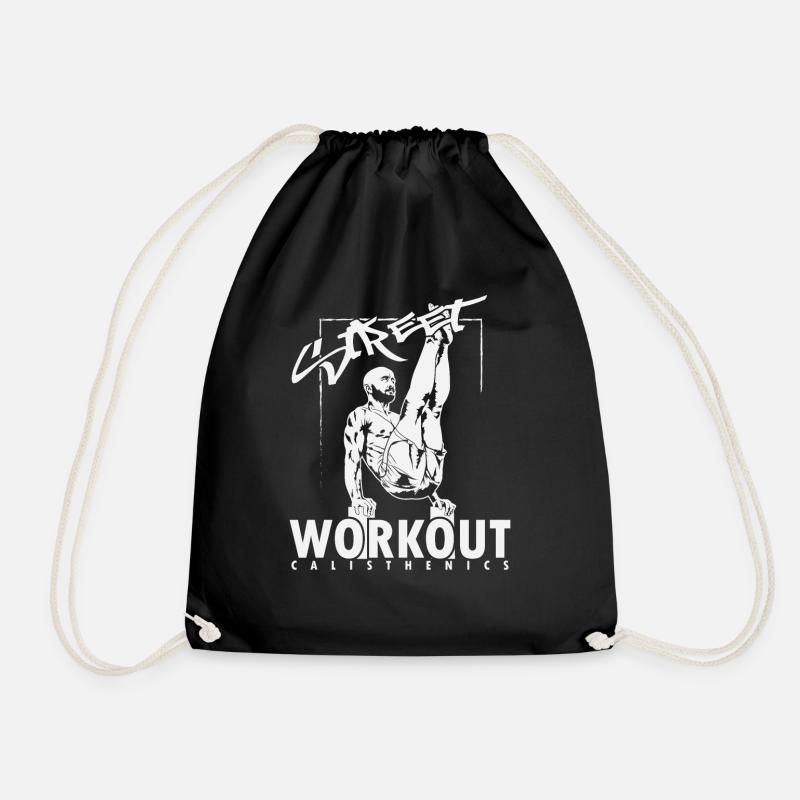 Calisthenics "Street Workout" muscle training - Drawstring Bag - black