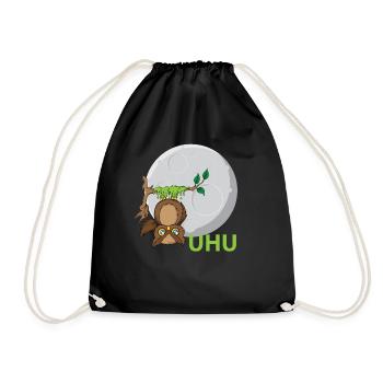 Uhu Eule Vogel Kleber - Turnbeutel - Schwarz - Vorne