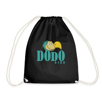 Dodo font with dodo head - Drawstring Bag - black - Front