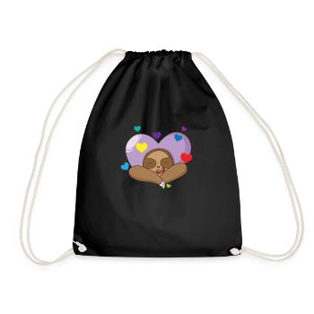 Paresseux amoureux - Sac de sport léger - noir - Devant
