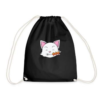Katze isst Dango Reisklöße - Turnbeutel - Schwarz - Vorne