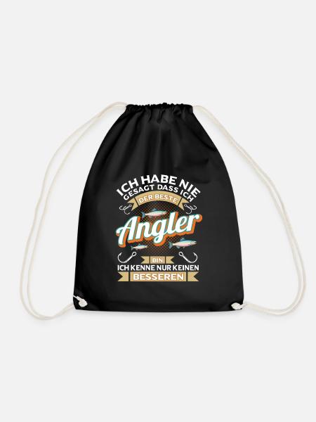 Angeln Angler Fische fangen Rentner Angelshirt - Turnbeutel - Schwarz