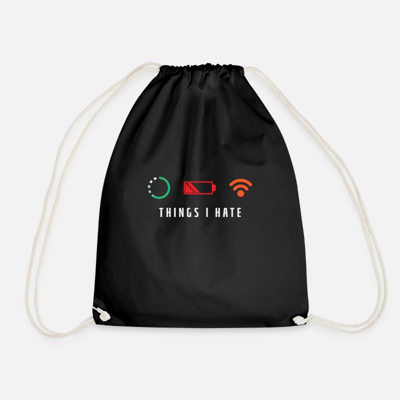 Things I Hate Nerd Computer - Drawstring Bag - black