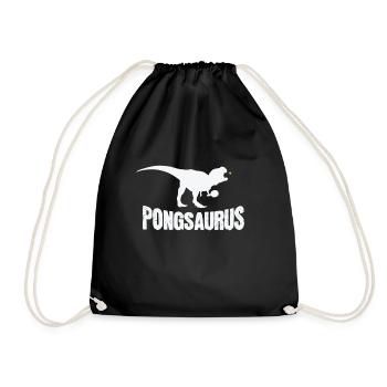 Table Tennis Dinosaur Rex Pongsaurus - Drawstring Bag - black - Front