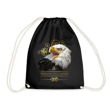 Bald eagle - Drawstring Bag - black - Front