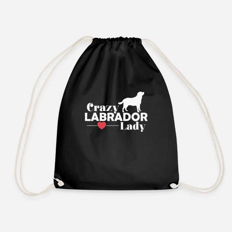 verrückte Labrador Hunde Lady - Turnbeutel - Schwarz