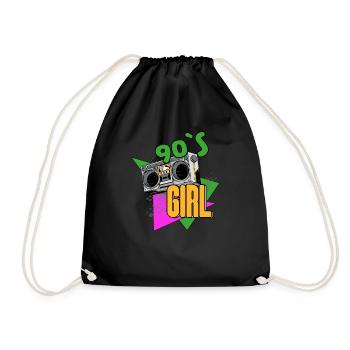 90s Girl | 90 ans | Retro 90 Radio Musique - Sac de sport léger - noir - Devant