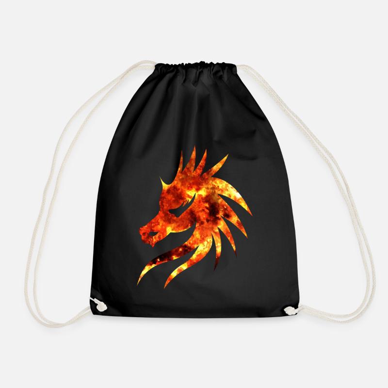 Dragon's Head - Drawstring Bag - black