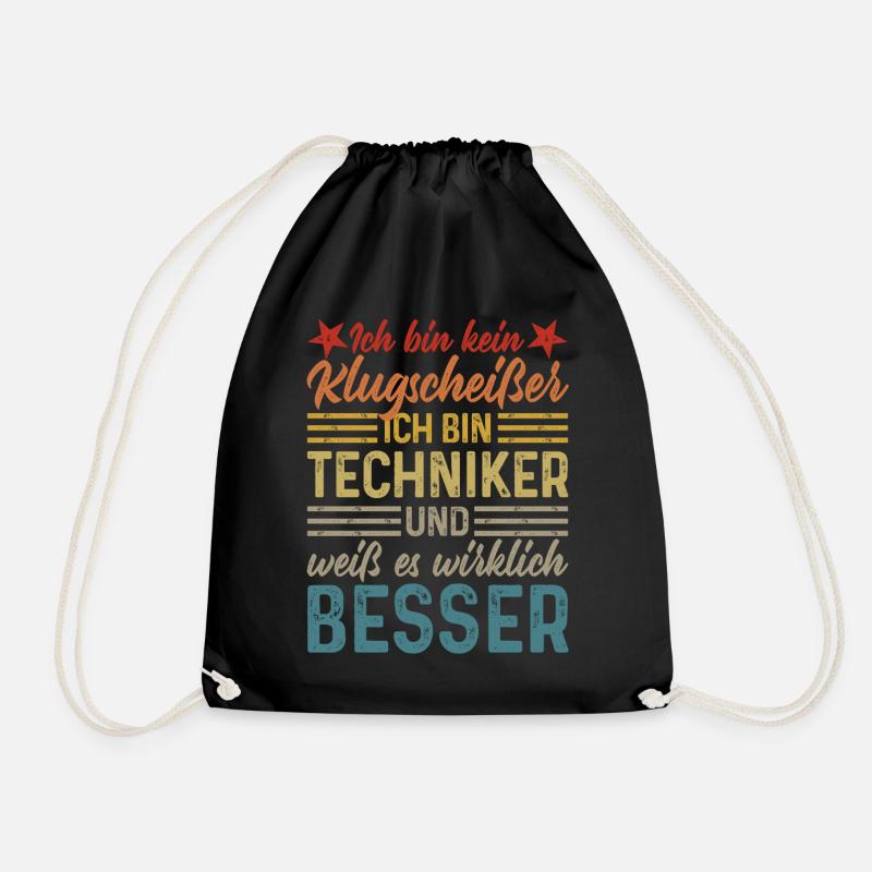 kein Klugscheißer coole lustige Sprüche Techniker - Turnbeutel - Schwarz