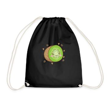 Kiwi tranché fruit fruit animal - Sac de sport léger - noir - Devant
