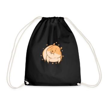 niedlicher Hamster Nagetier Haustier - Turnbeutel - Schwarz - Vorne