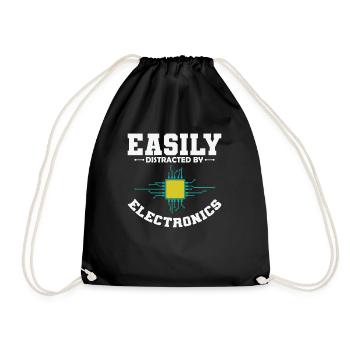 Facilement distrait par la profession d’électronicien - Sac de sport léger - noir - Devant