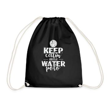 Wasserball Keep calm and play Water Polo - Drawstring Bag - black - Front
