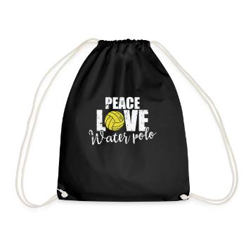 Peace Love Water Polo Sport Wasserball - Drawstring Bag - black - Front