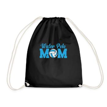 Water Polo Mom Water Polo Ball Sports Hobby - Drawstring Bag - black - Front