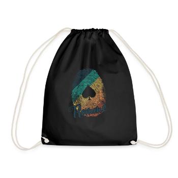 Rummy Play Fingerprint Card Game Romme - Drawstring Bag - black - Front