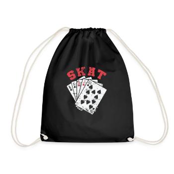 Skat Kartenspiel Spielkarten Reizen Buben - Turnbeutel - Schwarz - Vorne