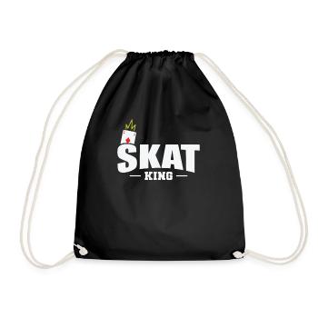 Skat King Kartenspiel Reizen Spielkarten - Turnbeutel - Schwarz - Vorne