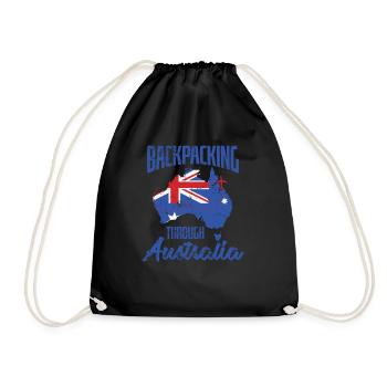 Backpacking through Australia Sydney - Drawstring Bag - black - Front