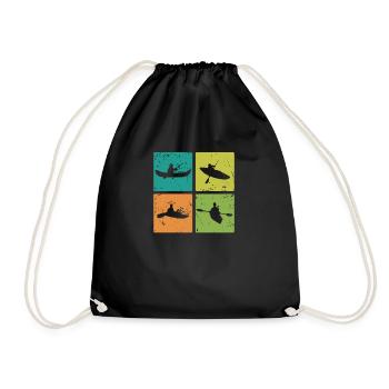 Kayak and Canoe Boat Paddle Boat Canoeing - Drawstring Bag - black - Front