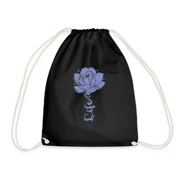 Lotosblume Life als Stiel Pflanze Blume - Turnbeutel - Schwarz - Vorne