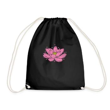 Lotus Flower Plant Lotus Flower Plant - Drawstring Bag - black - Front