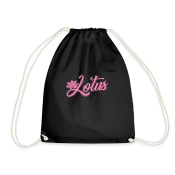 Lotus Lotus Flower Plant Flower Garden - Drawstring Bag - black - Front