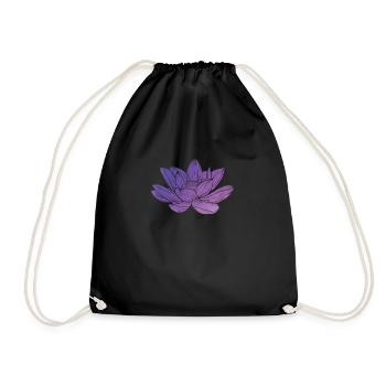 Lotosblume Love als Stiel Pflanze Blume - Turnbeutel - Schwarz - Vorne
