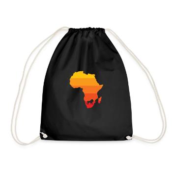 Africa Lion Zoo Predator King Safari - Drawstring Bag - black - Front
