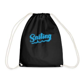 Sailing Segeln Boot Sport Wassersport - Turnbeutel - Schwarz - Vorne