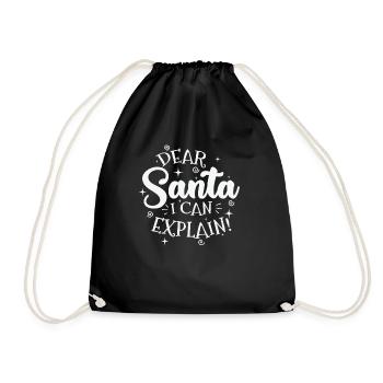 Dear Santa I can explain Christmas - Drawstring Bag - black - Front