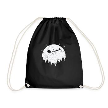 Christmas Xmas Family Time Holiday - Drawstring Bag - black - Front