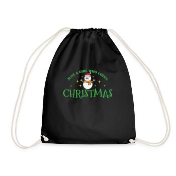 Just a Girl who loves Christmas Weihnachten - Drawstring Bag - black - Front