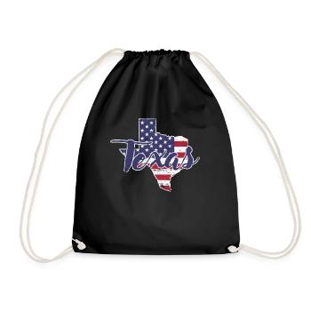Texas in America Flag Outline Map State - Drawstring Bag - black - Front