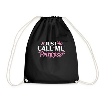 Just Call Me Princess Girlfriend Girl - Drawstring Bag - black - Front