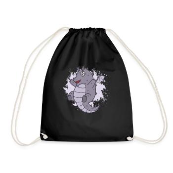 Dragon Kawaii mignon animal fantastique - Sac de sport léger - noir - Devant