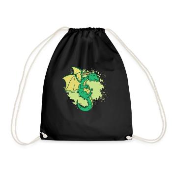 Dragon cool avec cornes drôle d’animal - Sac de sport léger - noir - Devant